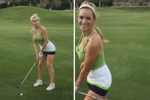 Hot Golfer Paige Spiranac’s Sizzling Warm Up Routine had Viewers Watching and Sharing the Spectacle!